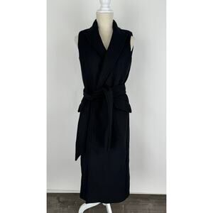 MNG Mango Wool Blend Waistcoat Sleeveless Jacket Coat Womens Small New Black